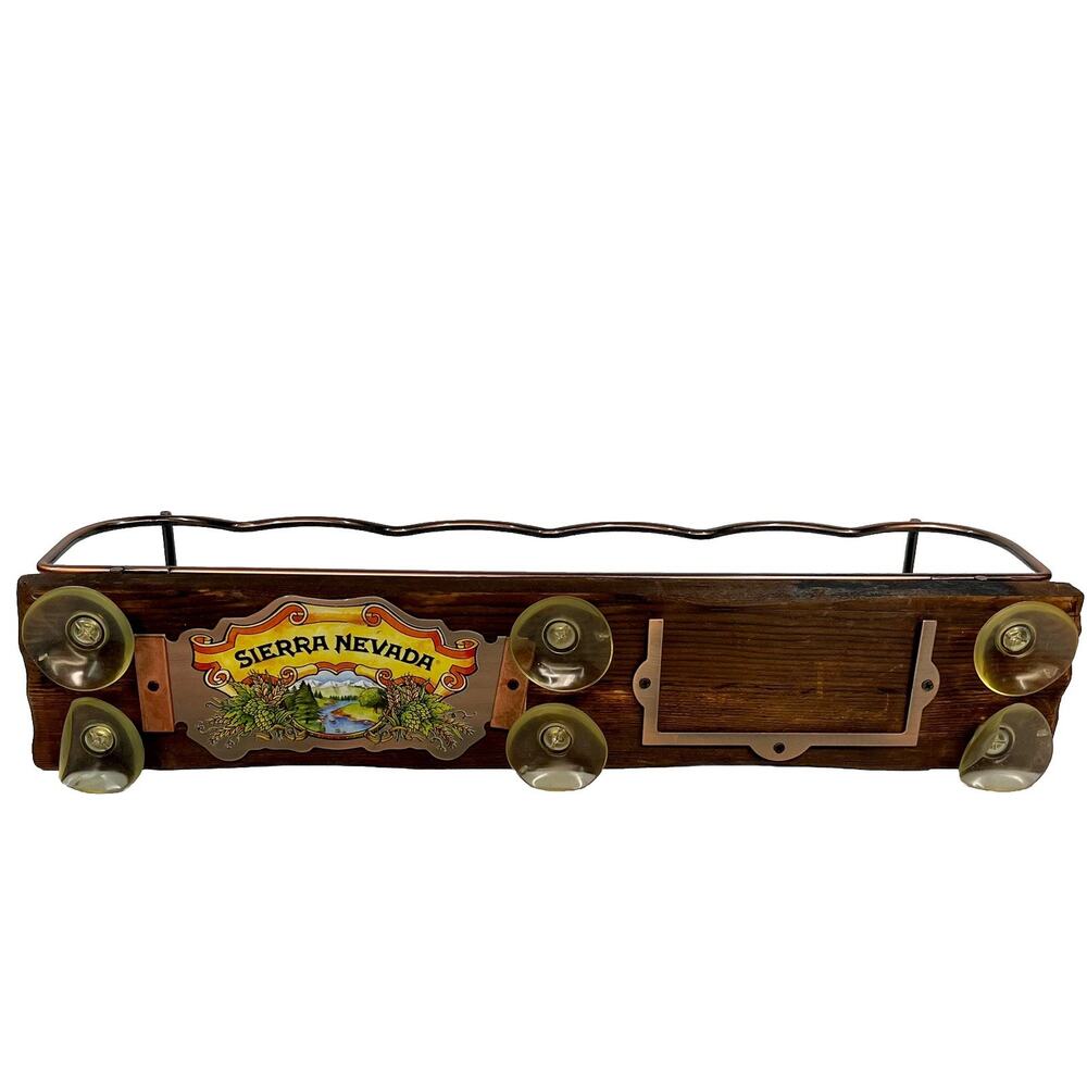 Sierra Nevada Beer Bottle Floating Bar Shelf Rack Wood Copper Window Mounted - Picture 7 of 11